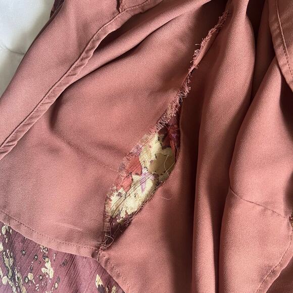 Dress Forum Womens Feminine Ruffle Tiered Dress Wine Size Large - Picture 12 of 12